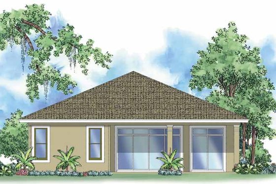 Exterior - Rear Elevation for Mediterranean House Plan #930-380 - 2 bed, 2 bath