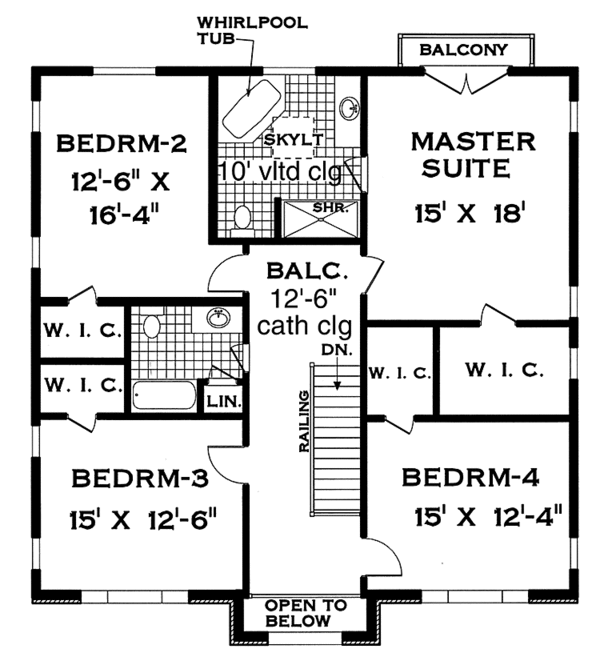 Dream House Plan - Country Floor Plan - Upper Floor Plan #3-282