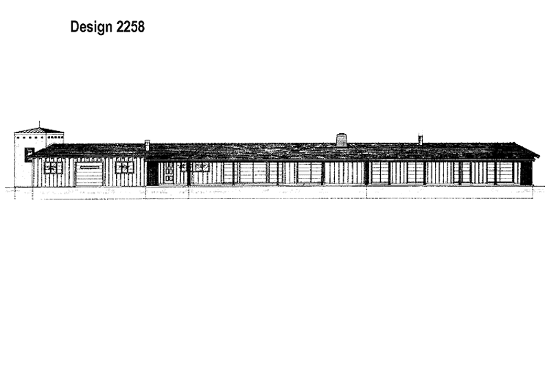 Home Plan - Exterior - Rear Elevation for Adobe / Southwestern House Plan #72-610 - 3 bed, 3 bath
