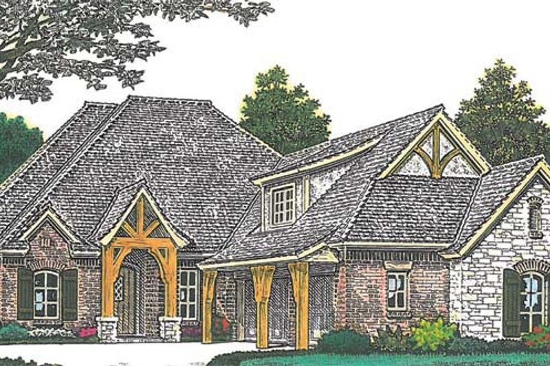 Dream House Plan - Exterior - Front Elevation 3 for European House Plan #310-1275 - 4 bed, 2 bath
