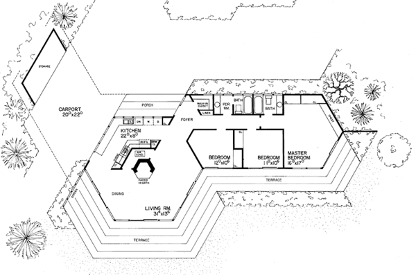 Architectural House Design - Contemporary Floor Plan - Main Floor Plan #72-535