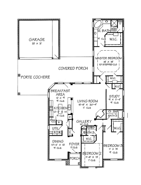 House Plan Design - Country Floor Plan - Main Floor Plan #968-44