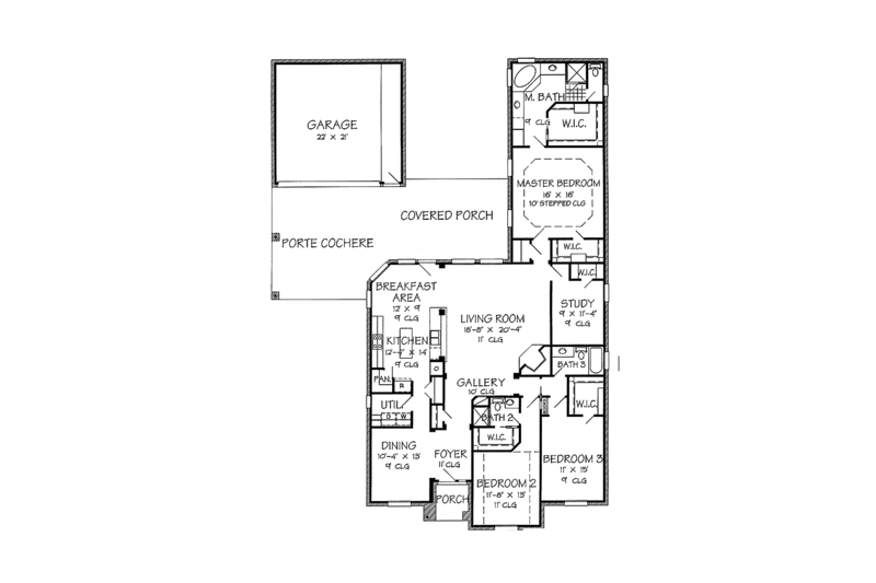 Architectural House Design - Floor Plan - Main Floor for Country House Plan #968-44 - 3 bed, 3 bath