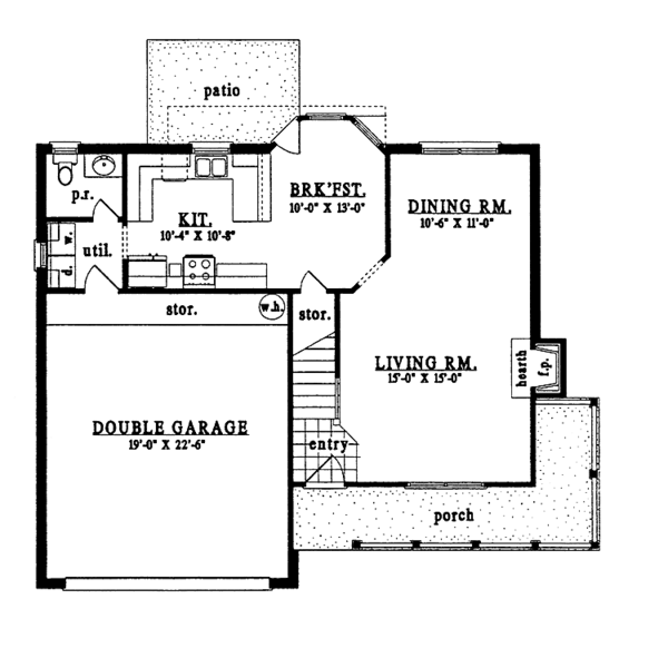 House Design - Country Floor Plan - Main Floor Plan #42-465