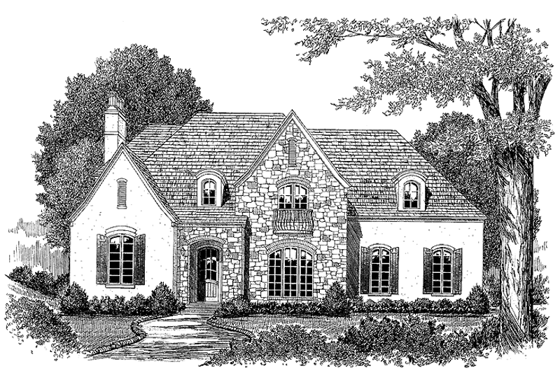 House Blueprint - Exterior - Front Elevation 3 for Country House Plan #453-423 - 5 bed, 4.5 bath