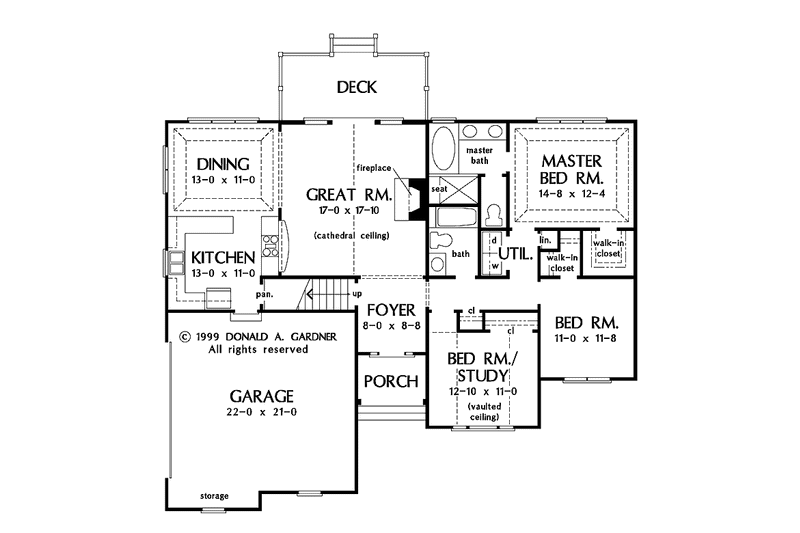 Home Plan - Floor Plan - Main Floor for Traditional House Plan #929-521 - 3 bed, 2 bath