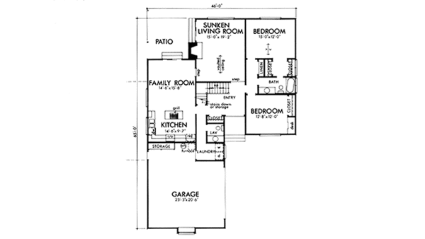Architectural House Design - Contemporary Floor Plan - Main Floor Plan #320-1288