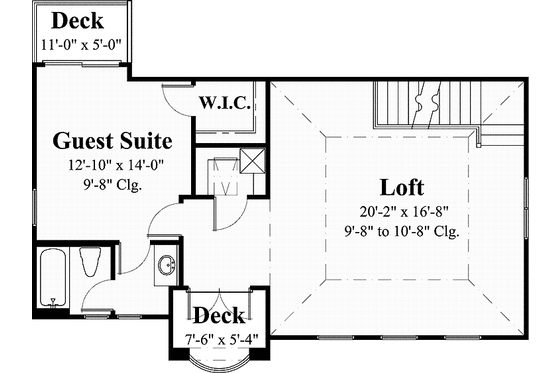 Floor Plan - Upper Floor for Mediterranean House Plan #930-435 - 3 bed, 4 bath