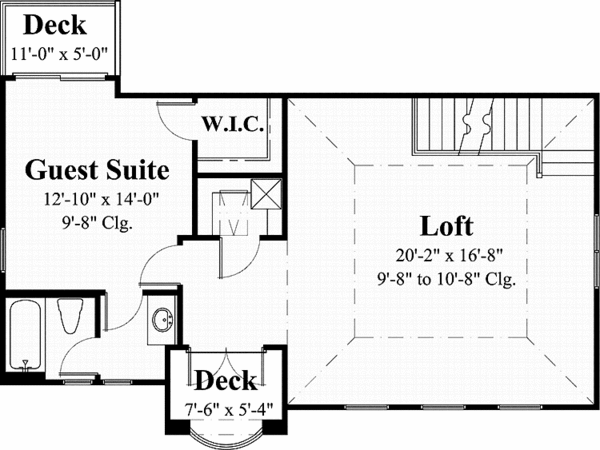 House Plan Design - Mediterranean Floor Plan - Upper Floor Plan #930-435