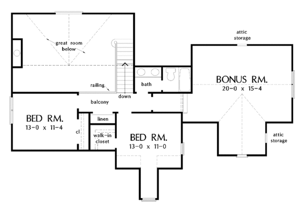 Dream House Plan - Country Floor Plan - Upper Floor Plan #929-423