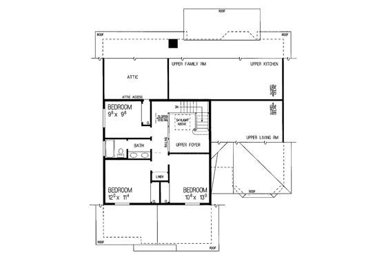 Floor Plan - Upper Floor for Contemporary House Plan #72-916 - 4 bed, 2.5 bath
