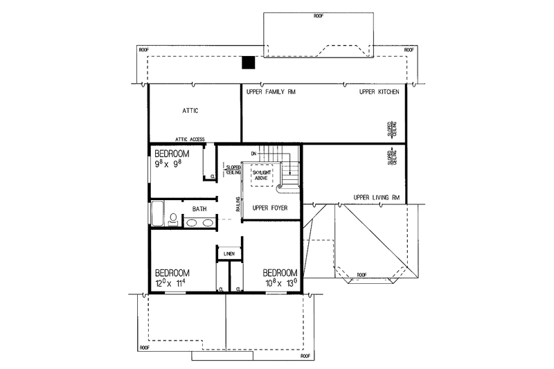 Home Plan - Floor Plan - Upper Floor for Contemporary House Plan #72-916 - 4 bed, 2.5 bath