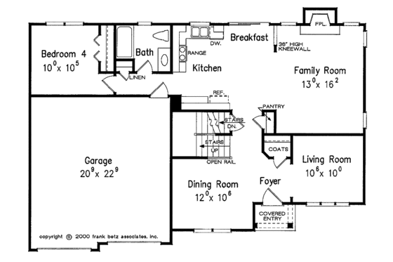 Floor Plan - Main Floor for Traditional House Plan #927-717 - 4 bed, 3 bath