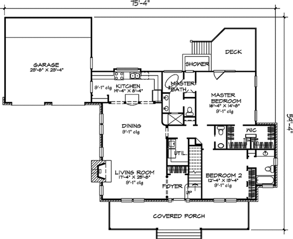 House Plan Design - Country Floor Plan - Main Floor Plan #140-186
