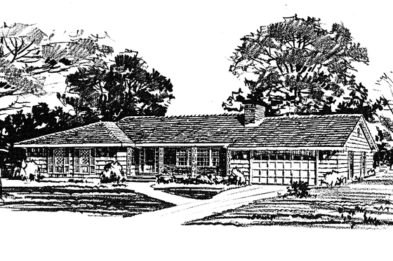 Exterior - Front Elevation 3 for Ranch House Plan #315-112 - 4 bed, 2.5 bath