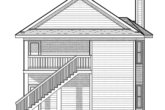 Exterior - Rear Elevation for Colonial House Plan #70-1393 - 4 bed, 4 bath
