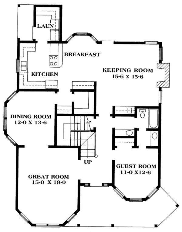 Architectural House Design - Victorian Floor Plan - Main Floor Plan #1014-39