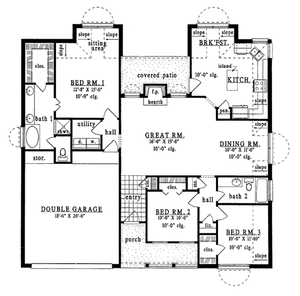 Dream House Plan - Country Floor Plan - Main Floor Plan #42-533