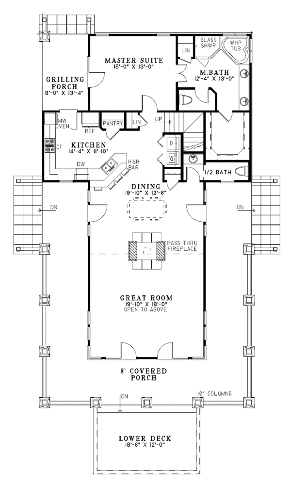 Home Plan - Cabin Floor Plan - Main Floor Plan #17-3303