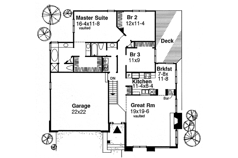 Home Plan - Floor Plan - Main Floor for Ranch House Plan #320-726 - 3 bed, 2 bath