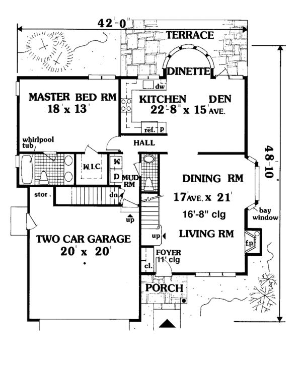 House Design - Traditional Floor Plan - Main Floor Plan #3-306
