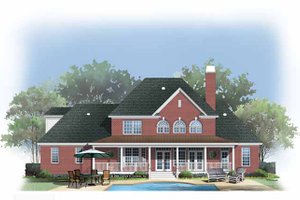 Country Exterior - Rear Elevation Plan #929-886