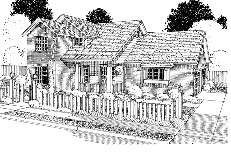 Architectural House Design - Exterior - Front Elevation 3 for Traditional House Plan #513-2131 - 3 bed, 2.5 bath