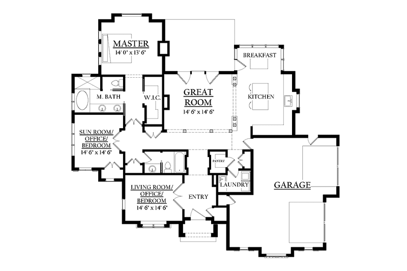 Home Plan - Floor Plan - Main Floor for Country House Plan #937-39 - 3 bed, 2 bath