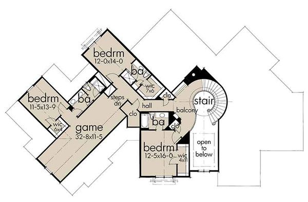 House Plan Design - Country Floor Plan - Upper Floor Plan #120-250