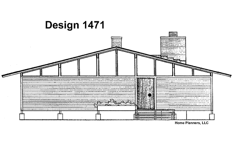 Dream House Plan - Exterior - Rear Elevation for Contemporary House Plan #72-539 - 2 bed, 1 bath