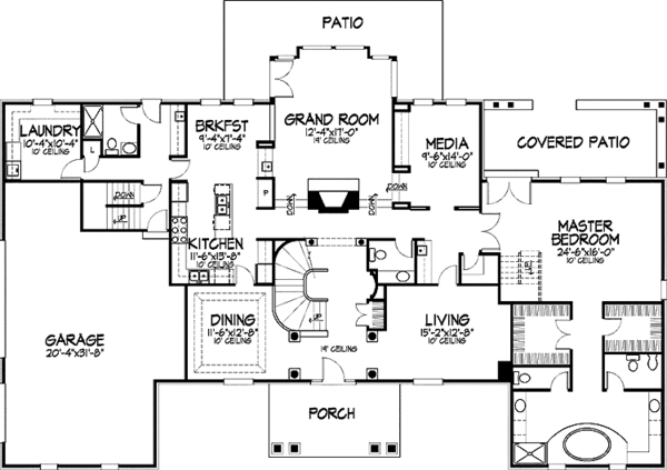 House Design - European Floor Plan - Main Floor Plan #320-560