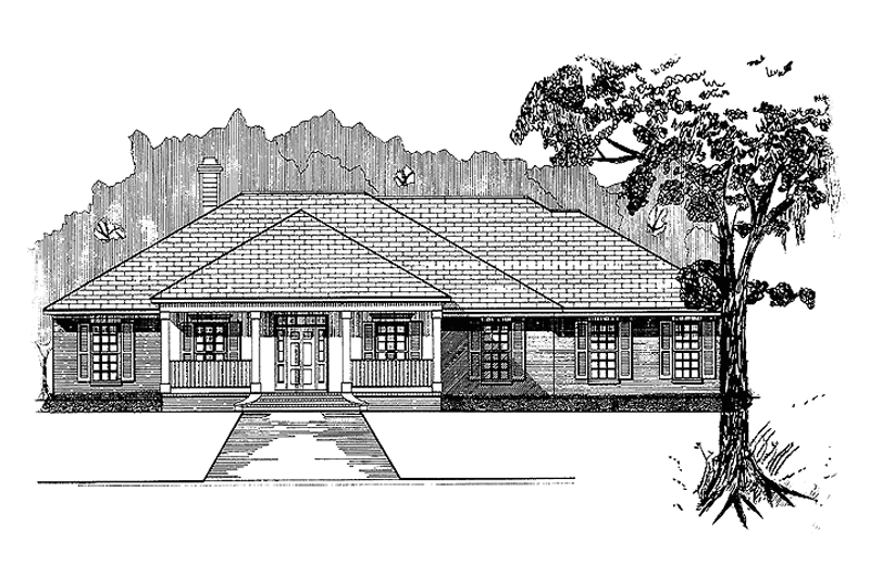 Architectural House Design - Country Exterior - Front Elevation Plan #15-302