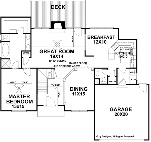 Architectural House Design - Mediterranean Floor Plan - Main Floor Plan #56-645