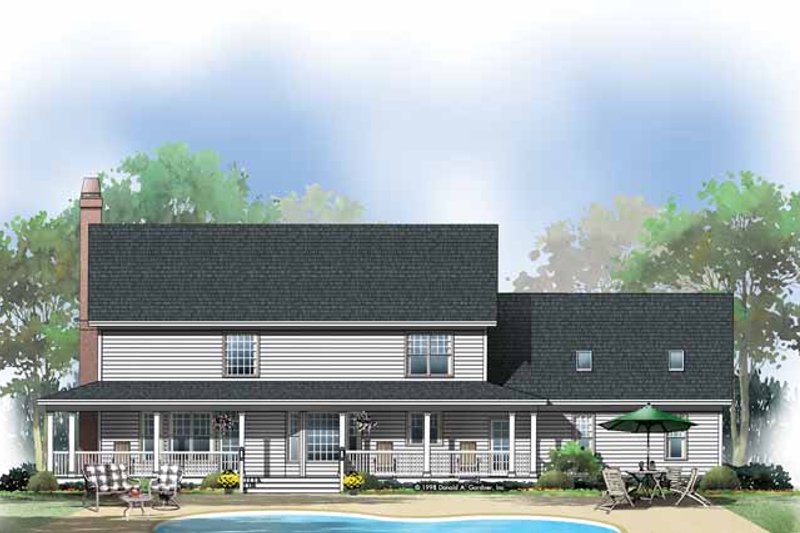 Home Plan - Exterior - Rear Elevation for Country House Plan #929-410 - 4 bed, 2.5 bath