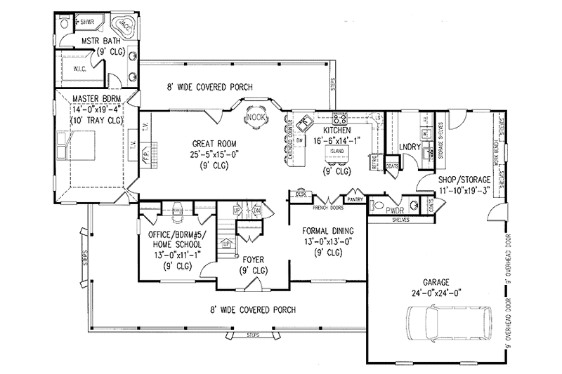 House Plan Design - Floor Plan - Main Floor for Country House Plan #11-266 - 4 bed, 2.5 bath