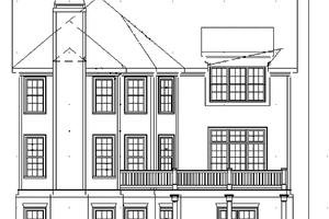 Exterior - Rear Elevation for Country House Plan #927-318 - 4 bed, 3 bath
