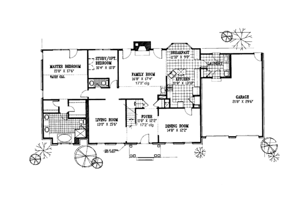House Plan Design - Colonial Floor Plan - Main Floor Plan #953-75