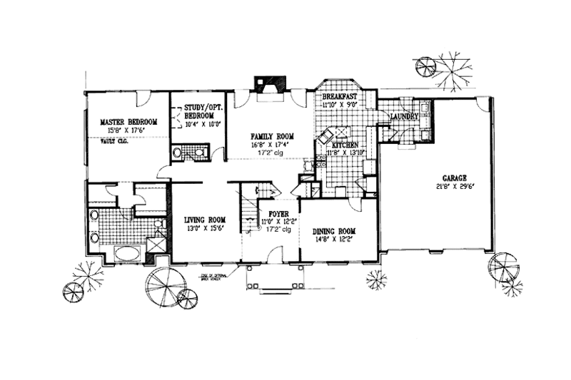 Dream House Plan - Floor Plan - Main Floor for Colonial House Plan #953-75 - 5 bed, 3.5 bath