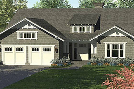 Exterior - Front Elevation 3 for Craftsman House Plan #453-614 - 4 bed, 3 bath
