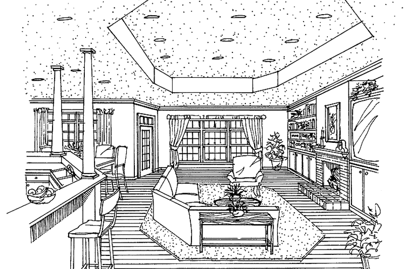 Home Plan - Interior - Family Room for Ranch House Plan #314-202 - 3 bed, 3 bath