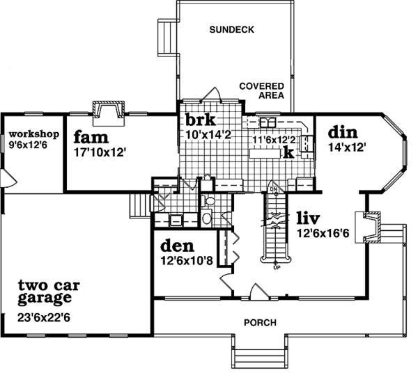 House Blueprint - Victorian Floor Plan - Main Floor Plan #47-1026