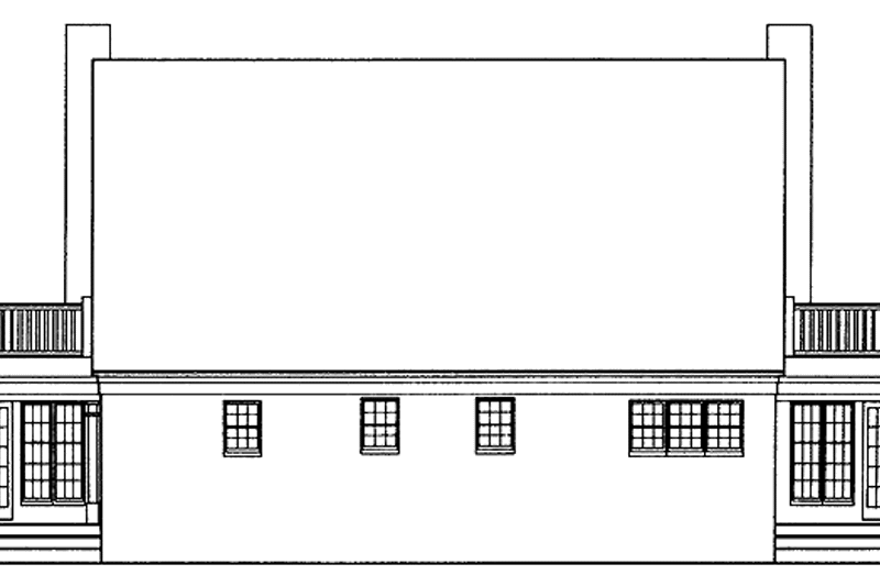 House Blueprint - Exterior - Rear Elevation for Colonial House Plan #1051-17 - 3 bed, 2.5 bath