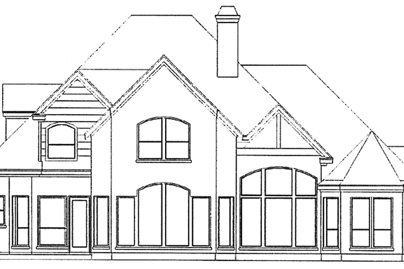 Home Plan - Exterior - Rear Elevation for European House Plan #1021-10 - 4 bed, 3.5 bath