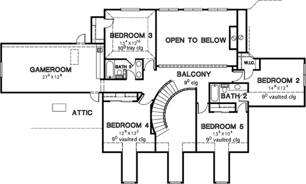 Architectural House Design - Classical Floor Plan - Upper Floor Plan #472-323
