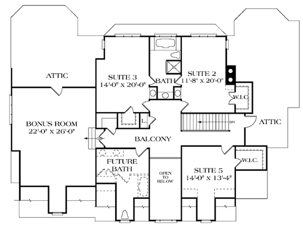 Home Plan - Classical Floor Plan - Upper Floor Plan #453-325