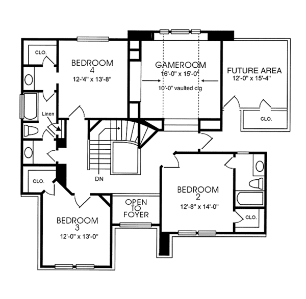 House Design - Country Floor Plan - Upper Floor Plan #974-49