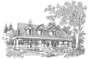Country Style House Plan - 3 Beds 2.5 Baths 1639 Sq/Ft Plan #929-480 Exterior 