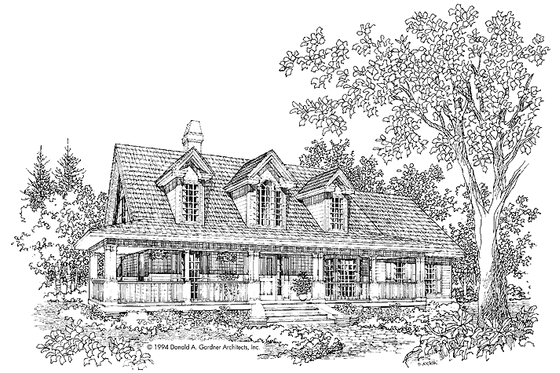 Exterior - Front Elevation 3 for Country House Plan #929-480 - 3 bed, 2.5 bath