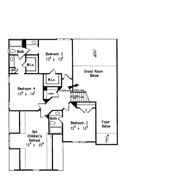 House Design - Colonial Floor Plan - Upper Floor Plan #927-492