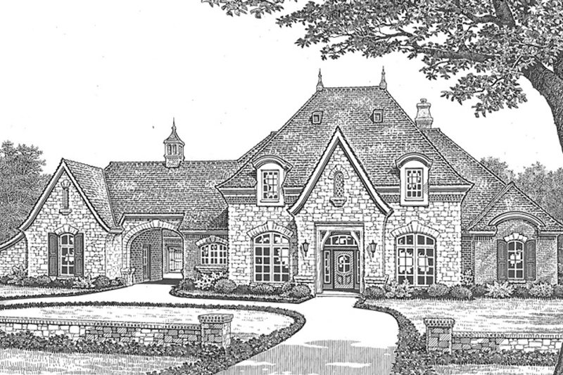 Dream House Plan - Exterior - Front Elevation 5 for European House Plan #310-1256 - 4 bed, 3.5 bath